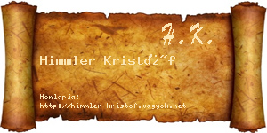 Himmler Kristóf névjegykártya